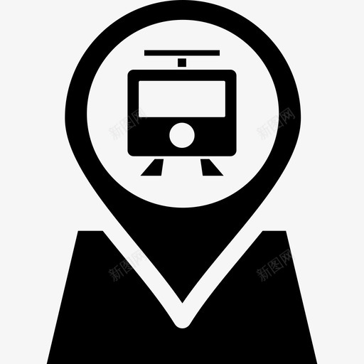 列车位置地图针图标svg_新图网 https://ixintu.com 交通 位置 列车 地图针 地图针v14 车站
