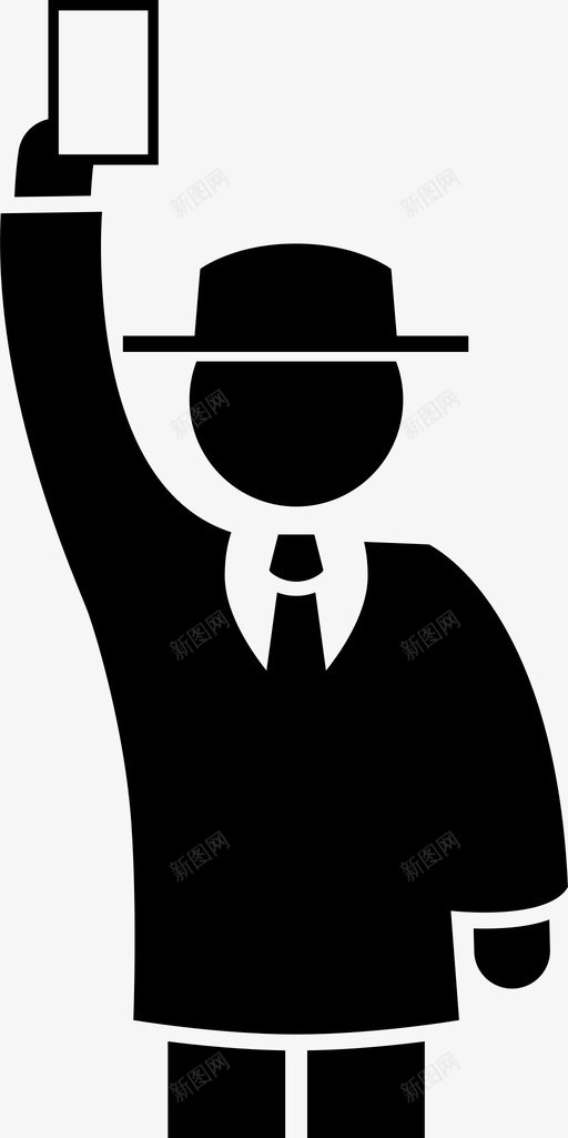 板球黄牌犯规手信号图标svg_新图网 https://ixintu.com 信号 板球 标志 犯规 裁判 黄牌