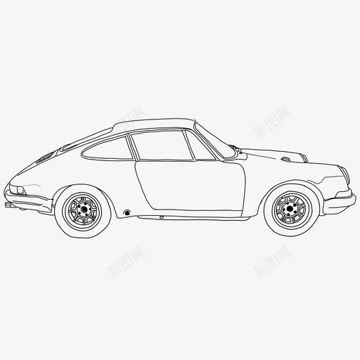手绘保时捷汽车小型车图标svg_新图网 https://ixintu.com 保时捷 小型车 手绘 汽车 线条 艺术 运输 驾驶