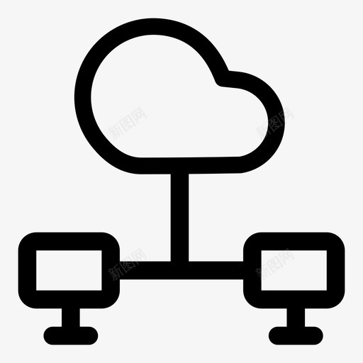 云网络客户端服务器图标svg_新图网 https://ixintu.com 云图标 云网络 客户端 服务器