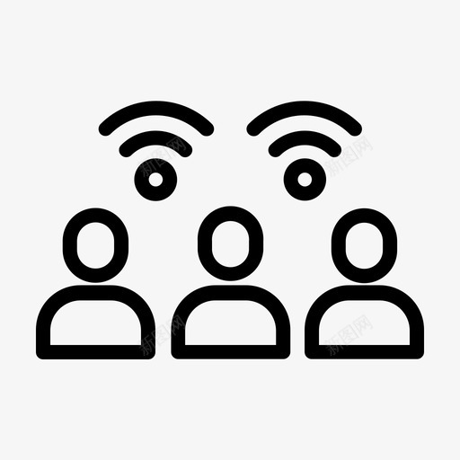 互联集团数字人员图标svg_新图网 https://ixintu.com wifi 互联集团 人员 数字 物联网和工业40