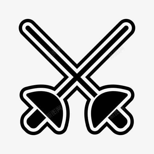 击剑奥运会体育图标svg_新图网 https://ixintu.com 体育 体育和游戏 击剑 剑 奥运会