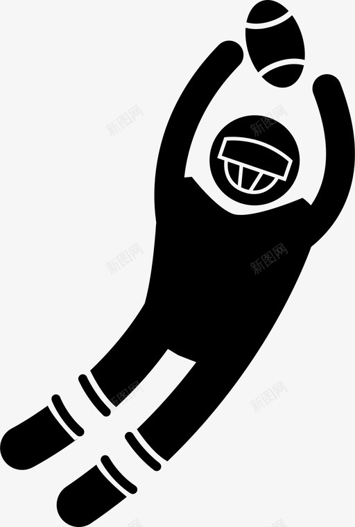 美式足球接球美式足球跳跃图标svg_新图网 https://ixintu.com 接球 球员 美式 足球 跳跃