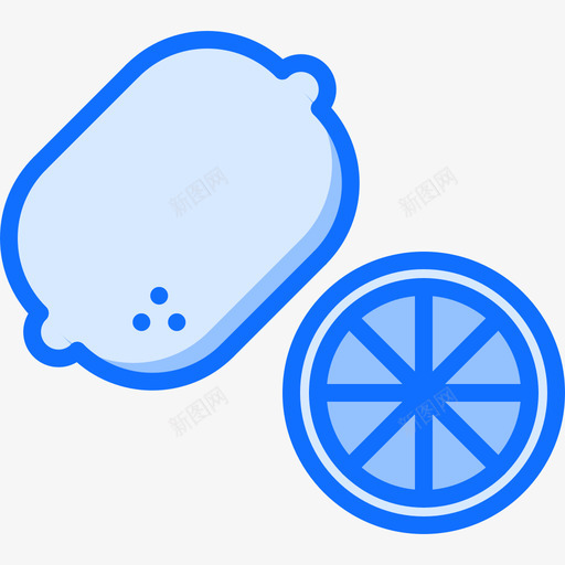柠檬水果和蔬菜42蓝色图标svg_新图网 https://ixintu.com 柠檬 水果和蔬菜42 蓝色