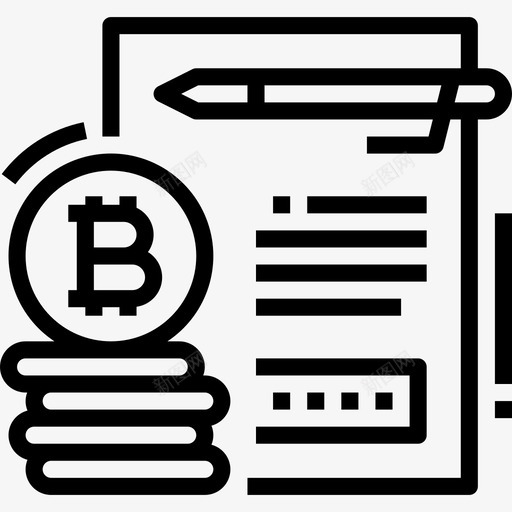 分类帐数字货币1线性图标svg_新图网 https://ixintu.com 分类帐 数字货币1 线性