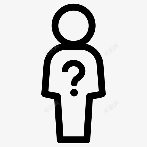 未知匿名陌生人图标svg_新图网 https://ixintu.com 不明 为什么 匿名 未知 身份 陌生人