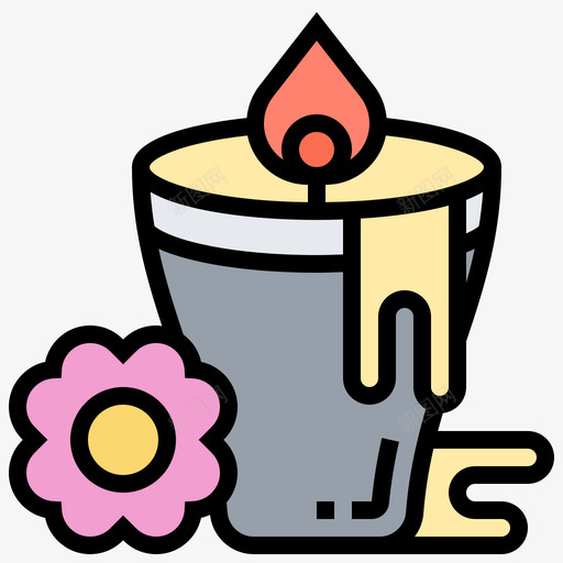 蜡烛spa元素7线性颜色图标svg_新图网 https://ixintu.com spa 元素 线性 蜡烛 颜色