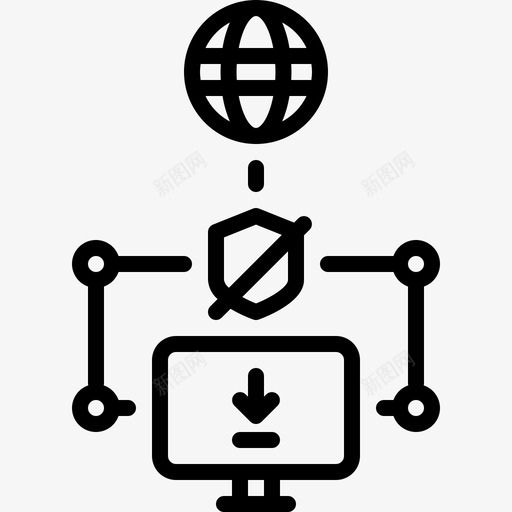 不安全网站互联网图标svg_新图网 https://ixintu.com 下载 不安全网站 互联网 安全 屏蔽 无保护