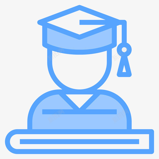 毕业读书和学习4蓝色图标svg_新图网 https://ixintu.com 学习 毕业 蓝色 读书