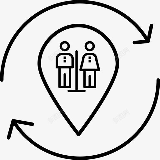 卫生间图钉休息室图标svg_新图网 https://ixintu.com v5 休息室 卫生间 图钉 盥洗室