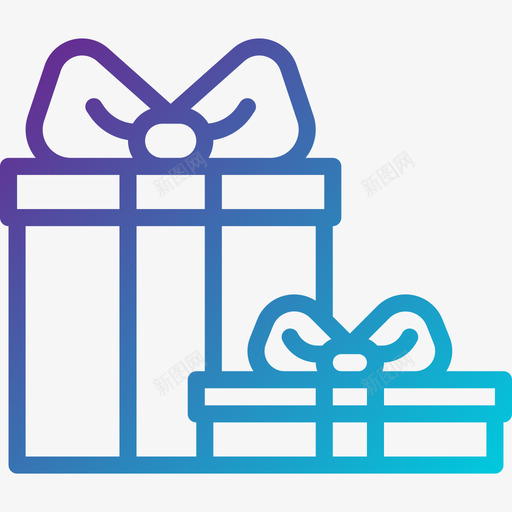 礼品冬季60渐变色图标svg_新图网 https://ixintu.com 冬季 变色 渐变 礼品