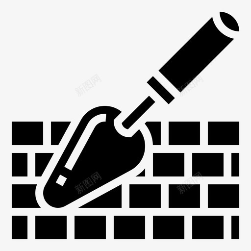 砂浆建筑抹灰图标svg_新图网 https://ixintu.com 墙壁 建筑 建筑图案1 抹子 抹灰 砂浆