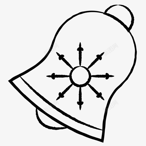 钟声庆祝圣诞节图标svg_新图网 https://ixintu.com 叮当 圣诞 圣诞节 庆祝 涂鸦 钟声