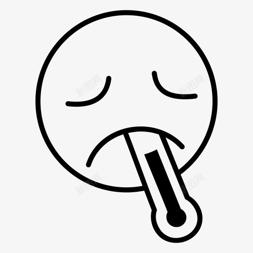 生病情绪激动发烧图标svg_新图网 https://ixintu.com 体温计 发烧 发热 情绪 流感 激动 生病