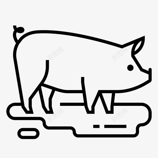 猪小猪猪圈图标svg_新图网 https://ixintu.com 农场 图标 小猪 猪圈 猪肉 线图
