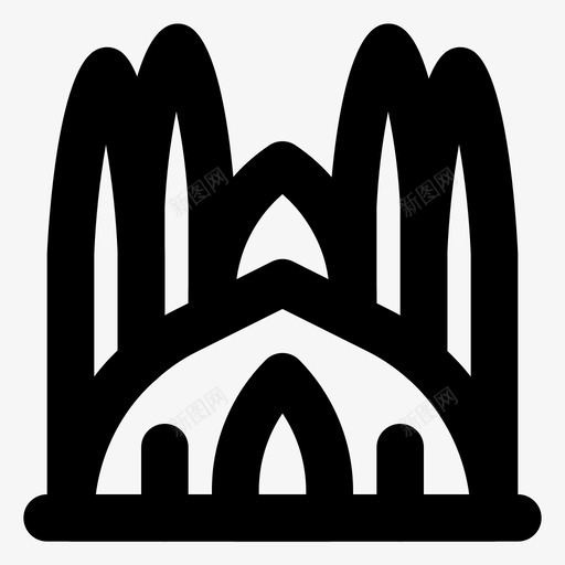 萨格拉达家族建筑地标图标svg_新图网 https://ixintu.com 地标 建筑 提康大厦 旅游业 萨格拉达家族 西班牙