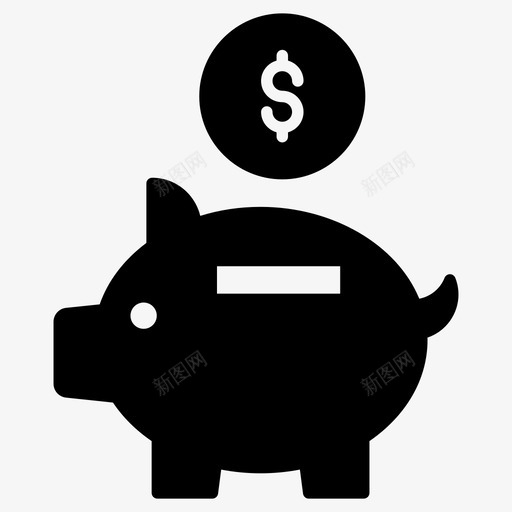 存钱罐储蓄存钱罐金融字形向量图标集svg_新图网 https://ixintu.com 储蓄 向量 图标 字形 存钱 金融