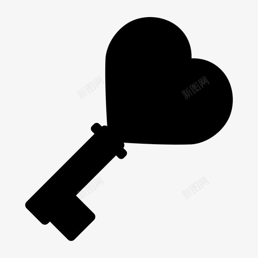 心钥匙锁爱图标svg_新图网 https://ixintu.com 安全 钥匙