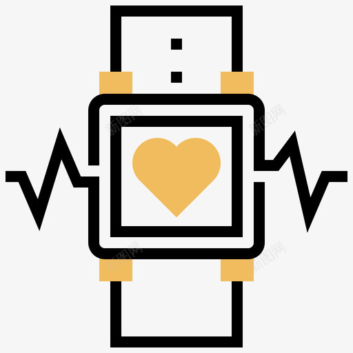 腕表健康生活17黄影图标svg_新图网 https://ixintu.com 健康生活17 腕表 黄影