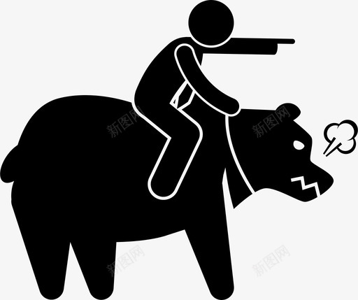 商人骑熊攻击熊市图标svg_新图网 https://ixintu.com 商人骑熊 攻击 熊市 股市金融牛市和熊市