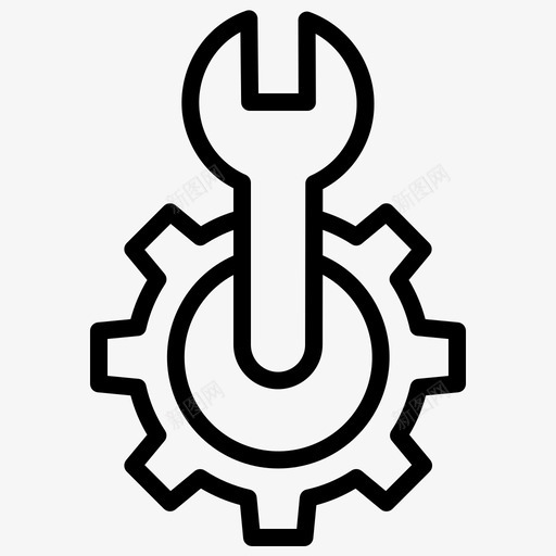 扳手策略32线性图标svg_新图网 https://ixintu.com 扳手 策略 线性