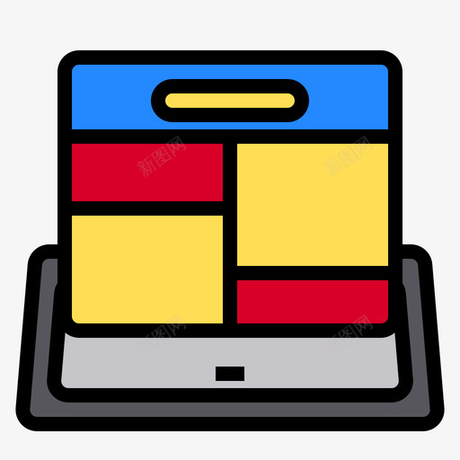 框架应用程序3线性颜色图标svg_新图网 https://ixintu.com 应用程序3 框架 线性颜色
