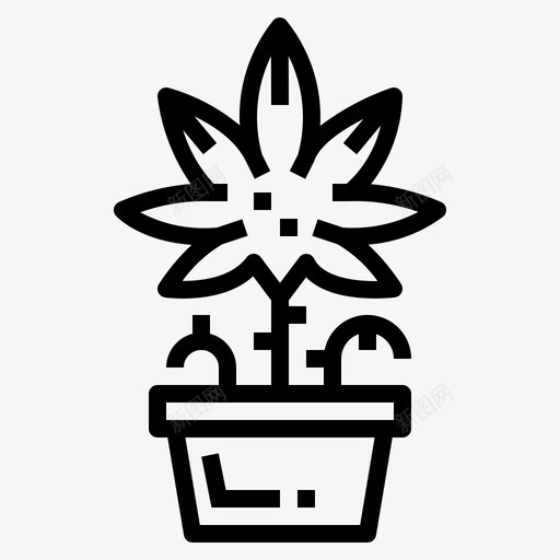 杂草树叶大麻图标svg_新图网 https://ixintu.com 大自然 大麻 杂草 树叶 树木