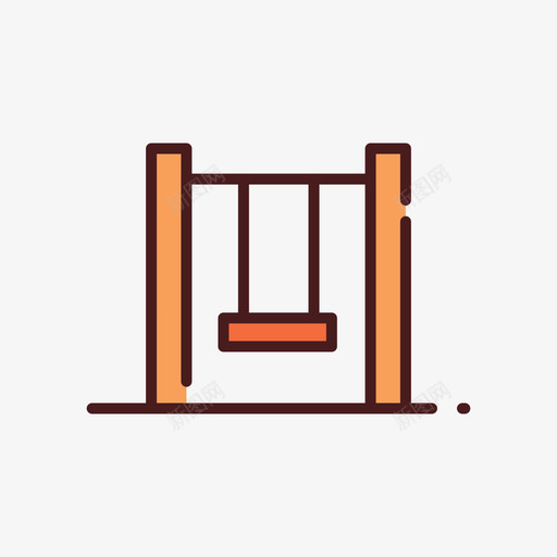 秋千公园5线性颜色图标svg_新图网 https://ixintu.com 公园 秋千 线性 颜色