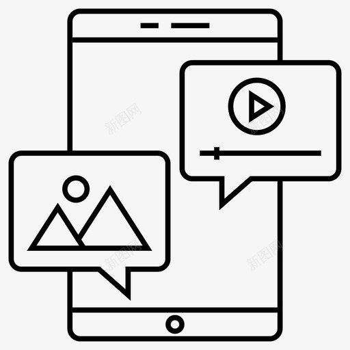 移动通信讨论移动文本图标svg_新图网 https://ixintu.com 多媒体短信 短信 移动文本 移动通信 讨论 项目管理和团队合作线向量图标集