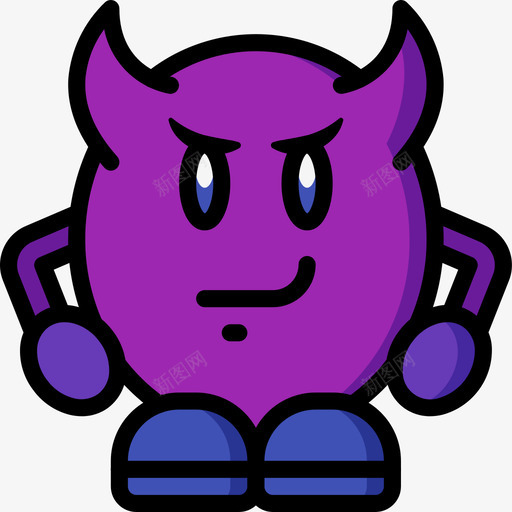 魔鬼表情人物4线性颜色图标svg_新图网 https://ixintu.com 线性颜色 表情人物4 魔鬼