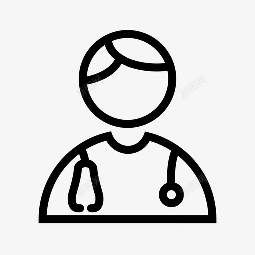 医生听诊器使用者图标svg_新图网 https://ixintu.com 使用者 医生 听诊器