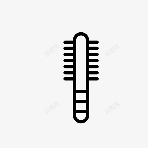 圆刷卷发美发图标svg_新图网 https://ixintu.com 化妆品 卷发 吹气 圆刷 美发