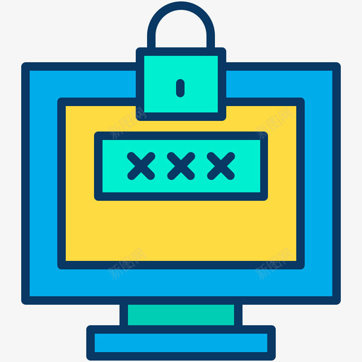 密码网络2线颜色图标svg_新图网 https://ixintu.com 密码 网络 颜色