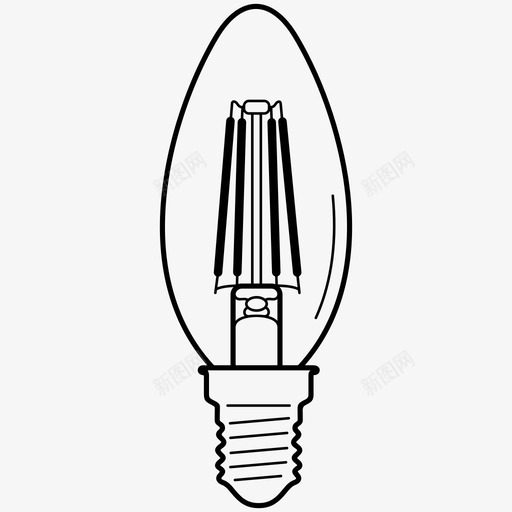 led灯泡蜡烛复古风格图标svg_新图网 https://ixintu.com led灯泡 复古风格 蜡烛