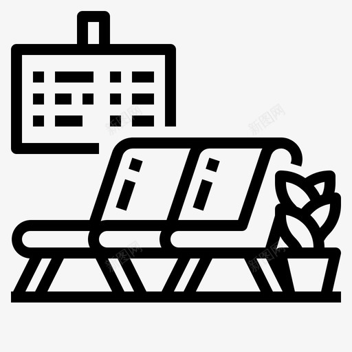 候机室机场休息室图标svg_新图网 https://ixintu.com 休息室 候机室 机场 机场轮廓