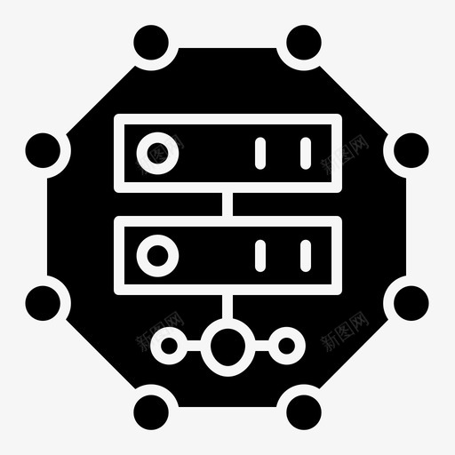 服务器网络3固态图标svg_新图网 https://ixintu.com 固态 服务器 网络3