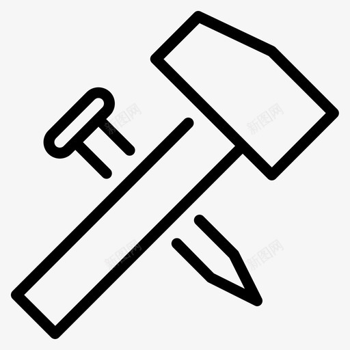锤子人工1直线图标svg_新图网 https://ixintu.com 人工1 直线 锤子