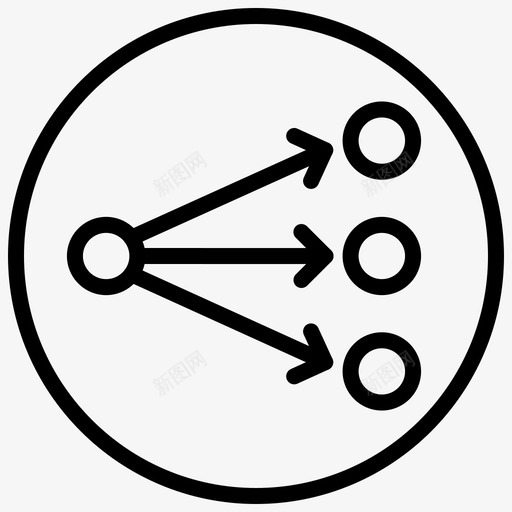 数据流分支图表图标svg_新图网 https://ixintu.com 一对多 分支 图表 多播 循环 数据库 数据流