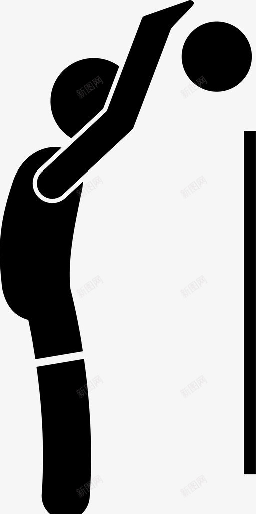 排球拦网防守球员图标svg_新图网 https://ixintu.com 拦网 排球 球员 运动员 防守