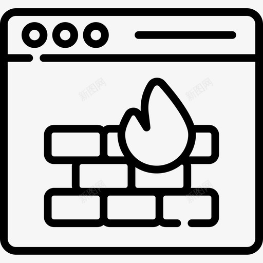防火墙网页121线性图标svg_新图网 https://ixintu.com 线性 网页设计 防火墙