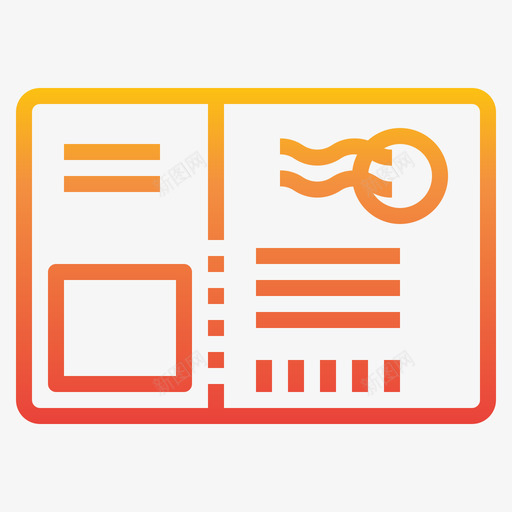 明信片联系人和信息2渐变图标svg_新图网 https://ixintu.com 明信片 渐变 联系人和信息2