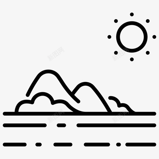 岛和太阳海夏天图标svg_新图网 https://ixintu.com 夏天 太阳 旅行 暑假