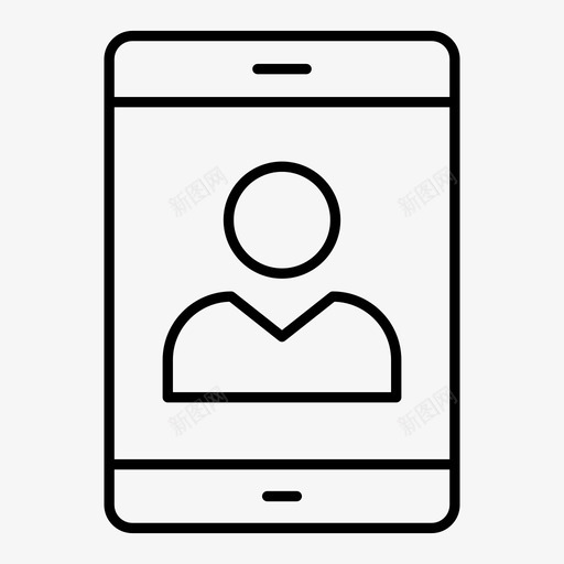 2019年个人资料账户手机图标svg_新图网 https://ixintu.com 2019年个人资料 在线购物线路图标 手机 用户 账户