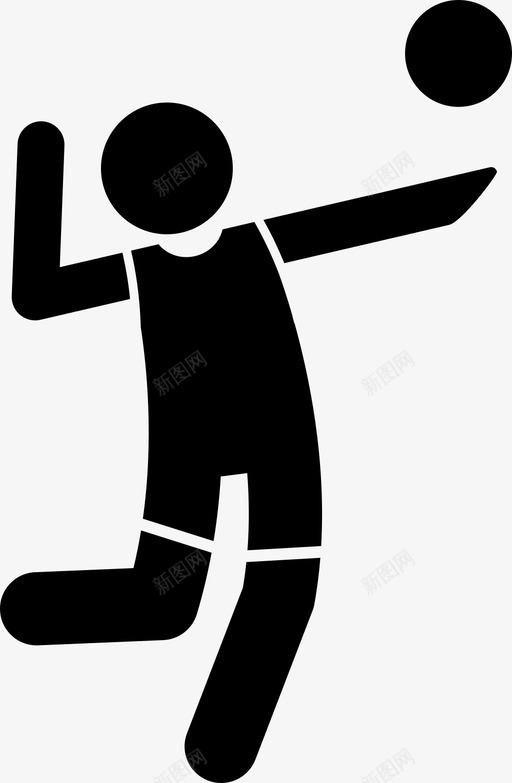 排球扣球进攻球员图标svg_新图网 https://ixintu.com 姿势 扣球 排球 球员 运动员 进攻