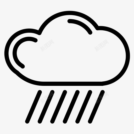 下雨209号天气线性图标svg_新图网 https://ixintu.com 209号天气 下雨 线性