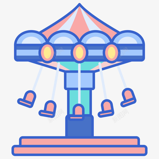秋千马戏团76线性颜色图标svg_新图网 https://ixintu.com 秋千 线性颜色 马戏团76