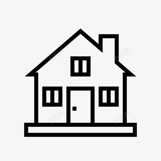 建筑住宅物业图标svg_新图网 https://ixintu.com 住宅 住宅物业 农村住宅 建筑 房地产 物业 物业住宅