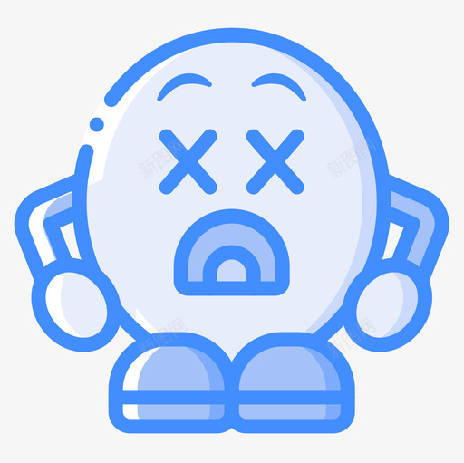 死了表情人物1蓝色图标svg_新图网 https://ixintu.com 人物 死了 蓝色 表情