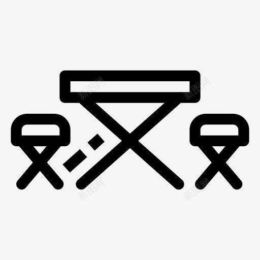 野营桌探险户外图标svg_新图网 https://ixintu.com 户外 探险 野营 野餐