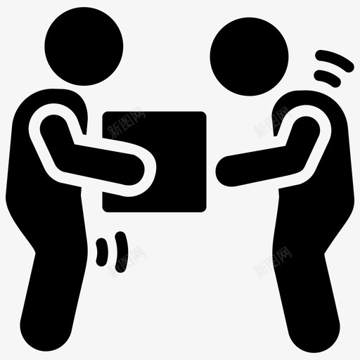 物流送货员送货员载人包裹图标svg_新图网 https://ixintu.com 抬人箱 抬人纸板 整套载人箱字形矢量图标 物流送货员 载人包裹 载人提箱 送货员